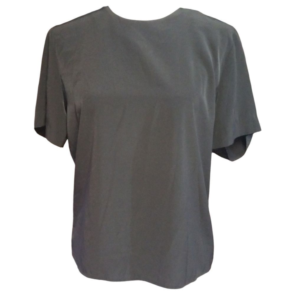 Kasper Blouse Short Sleeve Round Neckline Black Size 6